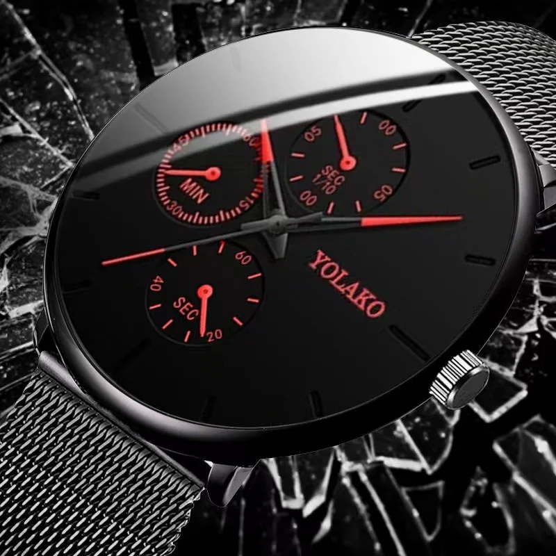 

reloj hombre Watch Men Minimalist Ultra Thin Watches Men's Fashion Stainless Steel Mesh Belt Quartz Watch relogio masculino