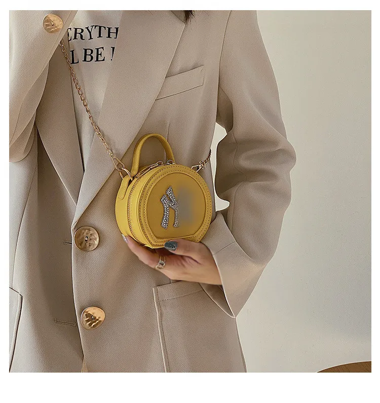 

2021 Small Diamond Handbag Ladies Hand bags Luxury Famous Brand Round Bling Purse Trendy Mini Purse Handbags, Customizable