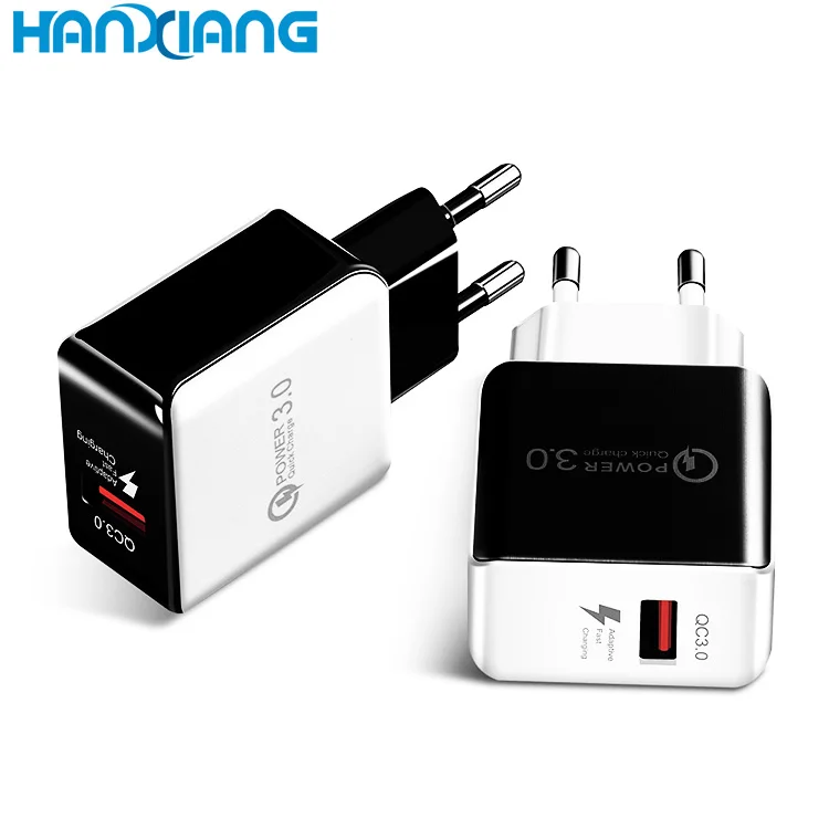 

2021 Mobile Phone USB Travel Charger Smart USB Wall Charger For IPhone QC3.0 Single Port Fast Charger, Cell Phone Accessories, White/ black