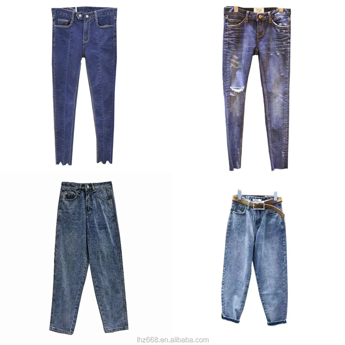 

High Quality Skinny Elastic Women Straight Leg Jeans High Waist Pencil Jeans Factory Wholesale