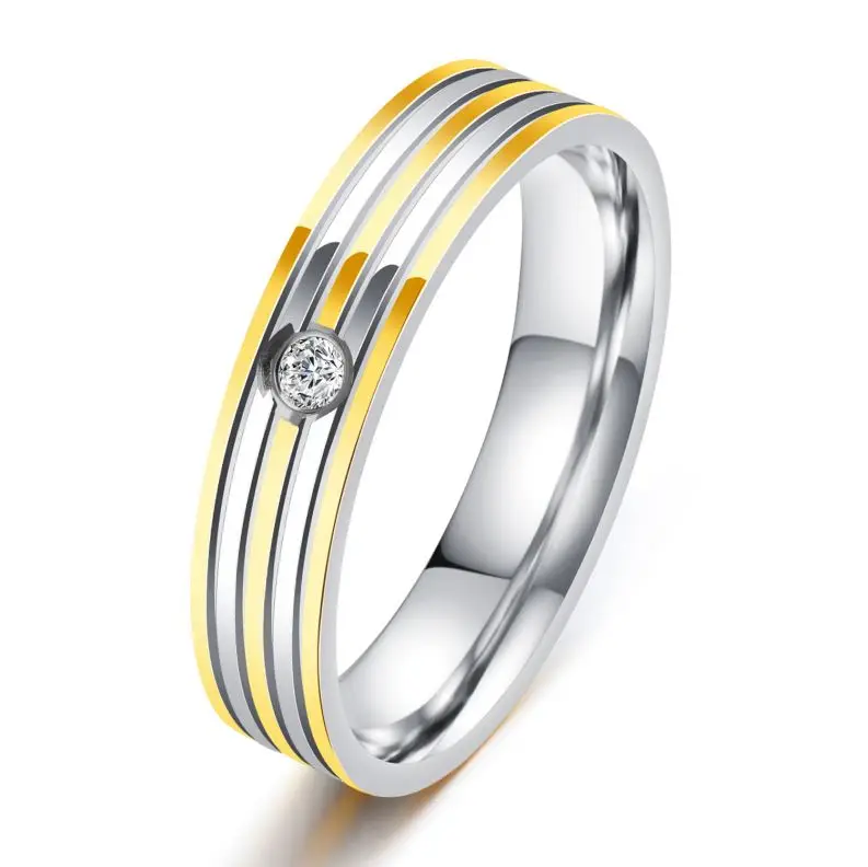 

China Factory Sales Titanium Steel Women Jewelry Damascus Ring