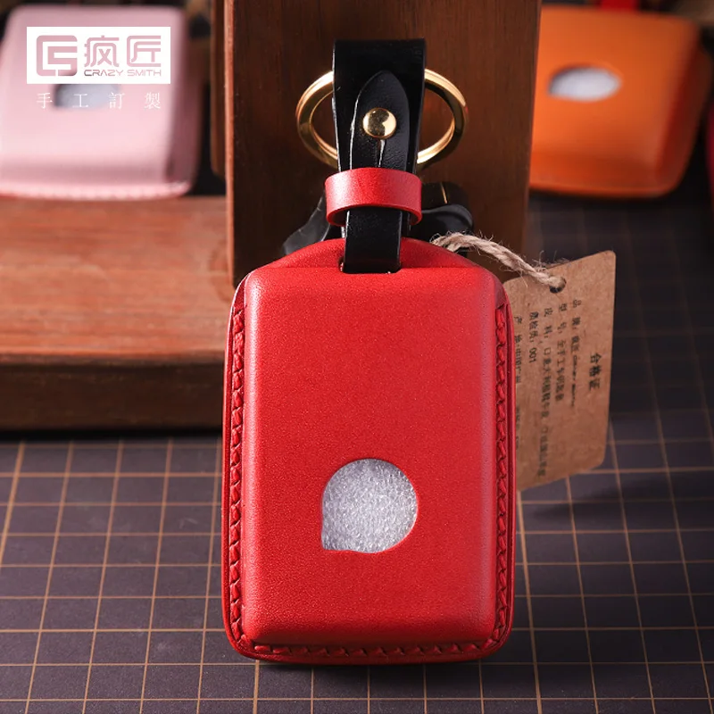 
2020 NEW Hand Sewing High Grade Full Grain Genuine Leather Smart Car Key Case Cover for Volvo XC90S/60/V40s 
