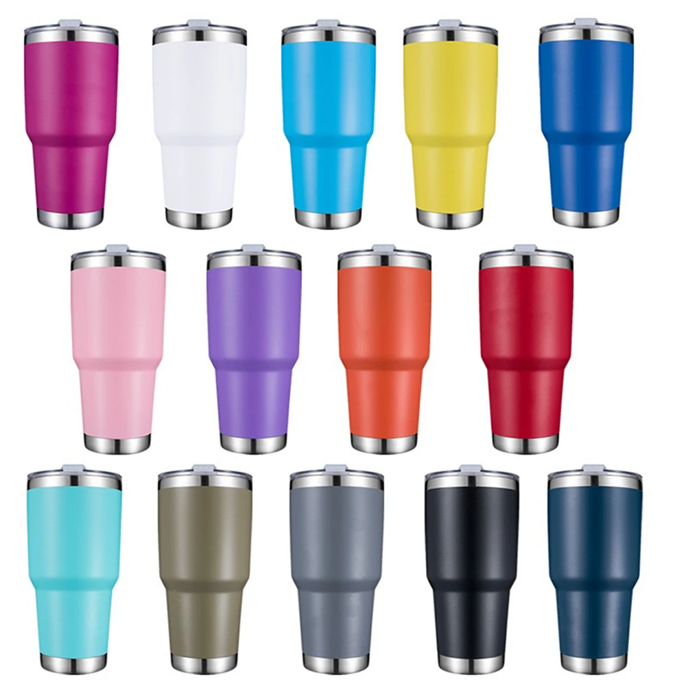 

30oz Powder Coated Double Wall Reuseable Powder Coated Stainless Steel Regular Tumbler, Customized
