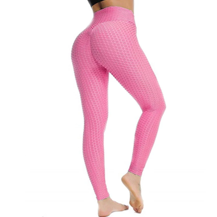 

High waist fitness leggings female exercise push up leggings fashion jacquard bubble bodybuilding tights female trousers, Picture