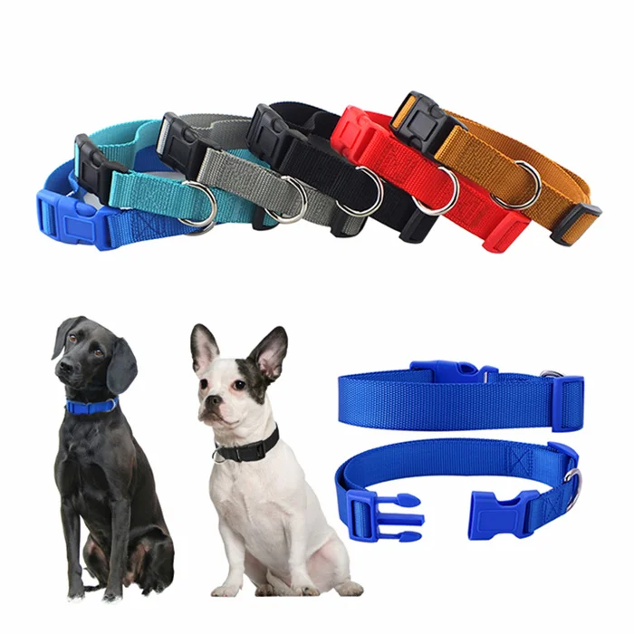 

Drop shipping Oem Custom Luxury Personalized Logo Adjustable Blank Plain Nylon Pet Dog Collar, Black,blue,red,red,yellow,light blue,gray