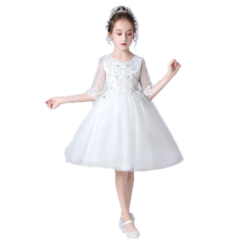 

Party Dress For 3 Yrs Baby Embroidered Dress For Bridesmaids White Princess Dress