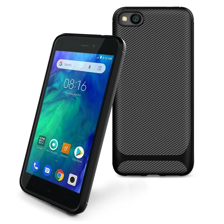 

XINGE Light Weight Carbon Fiber Pattern Black Mobile Cover For Redmi Go Case