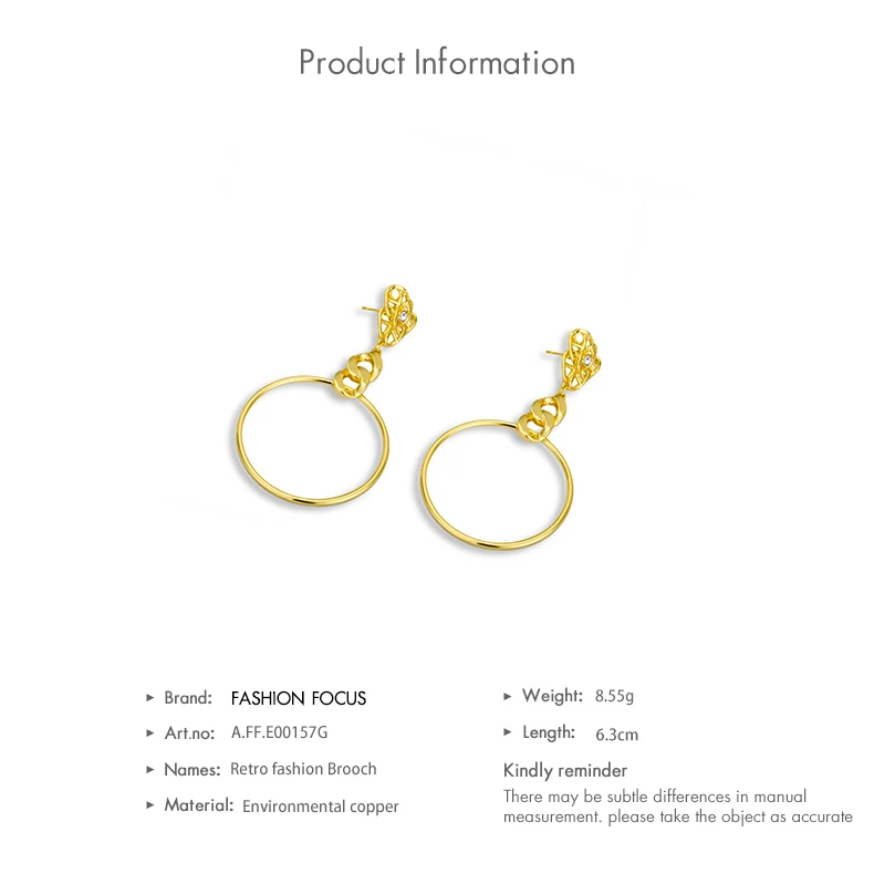 Simple popular high quality brass CZ earring jewelry for women(图2)