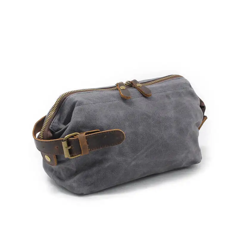 

Yasoomade men leather cotton makeup cosmetic money bag hanging travel cosmetic toiletry bag for men