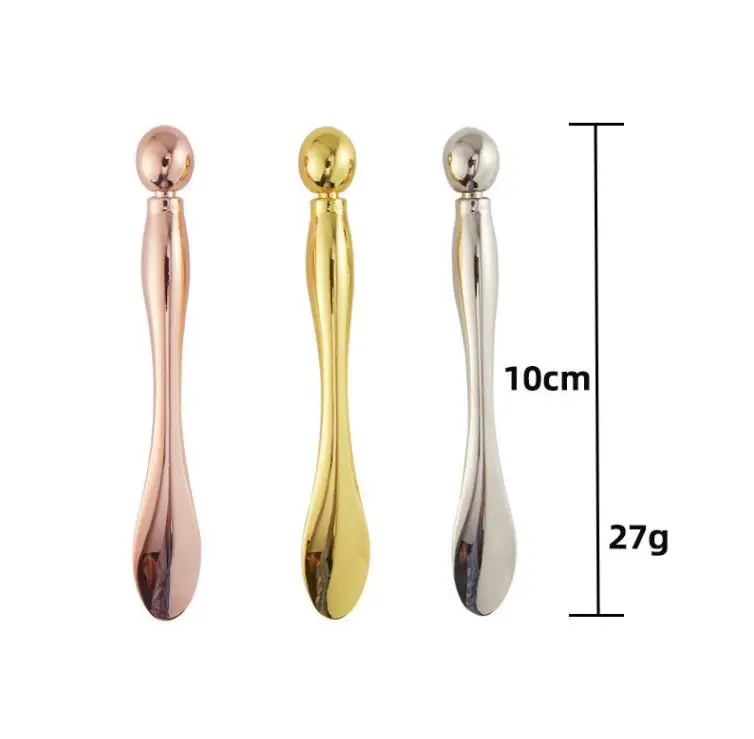 

Custom Logo Makeup Face Cream Spoon Gold Metal Eye Cream Applicator Facial Massage Cosmetic Spatula