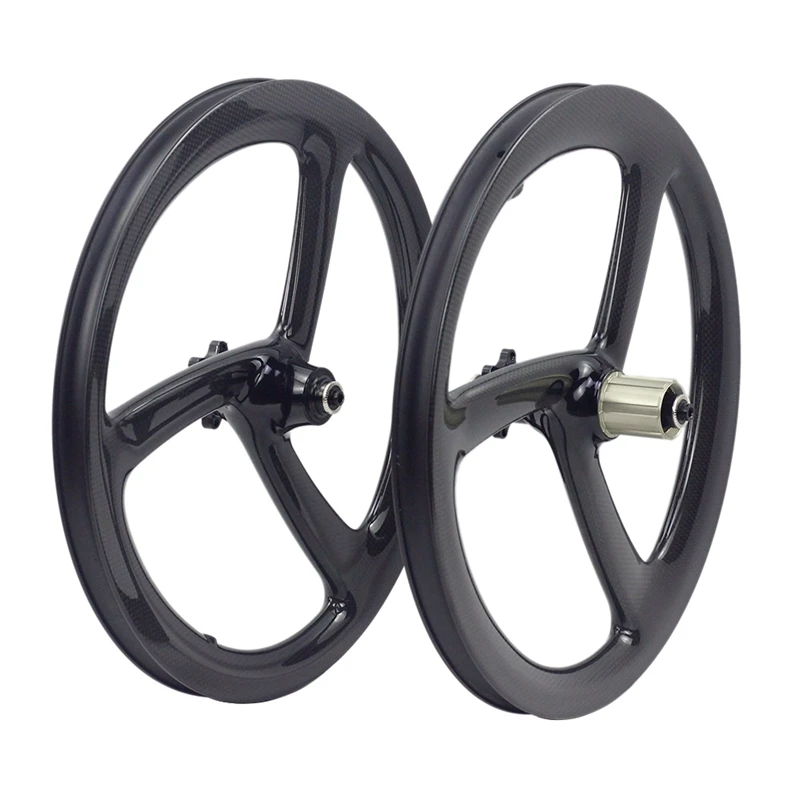 

SILVEROCK Carbon Trispoke Wheels 20" 1 1/8 451 406 16" 1 3/8 349 Disc Brake Tri Spoke for JAVA FNHON Minivelo Fnhon Folding Bike
