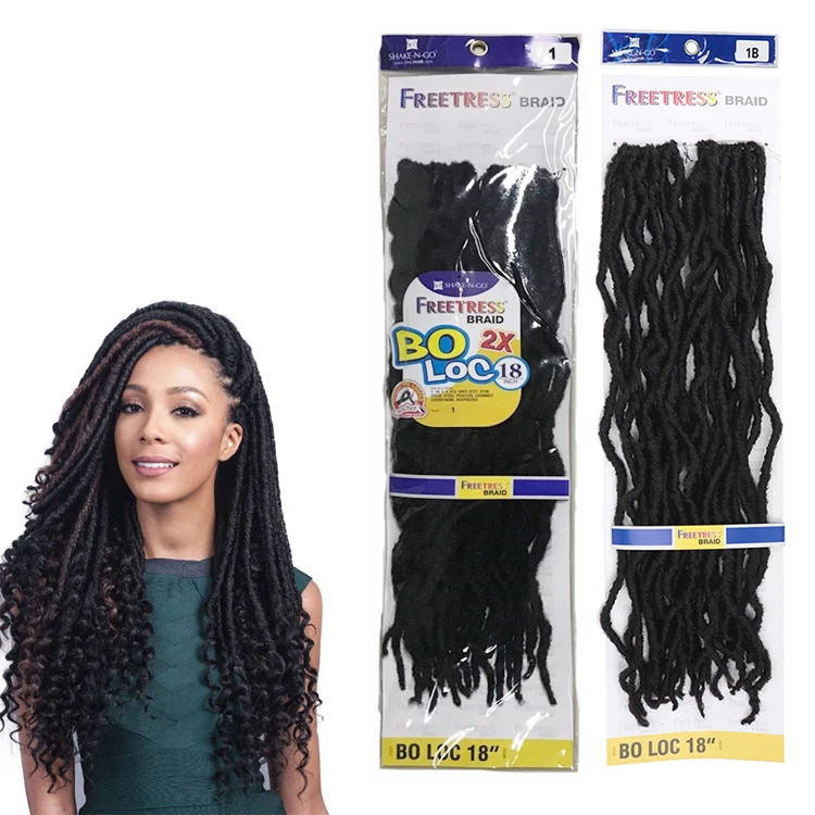 

18" Original Freetress 2X bo loc braid Synthetic Hair Extensions for Africa Women, As color chart shows