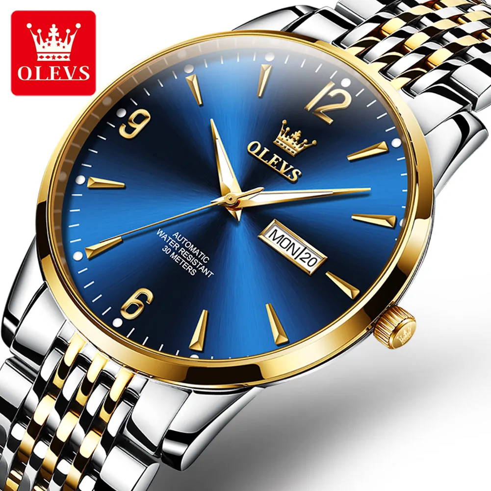 

OLEVS 9928 Watch Men Fashion Mechanical Watch Brand Luxury Retro Design Wristwatch Creative Gift Relogio Masculino