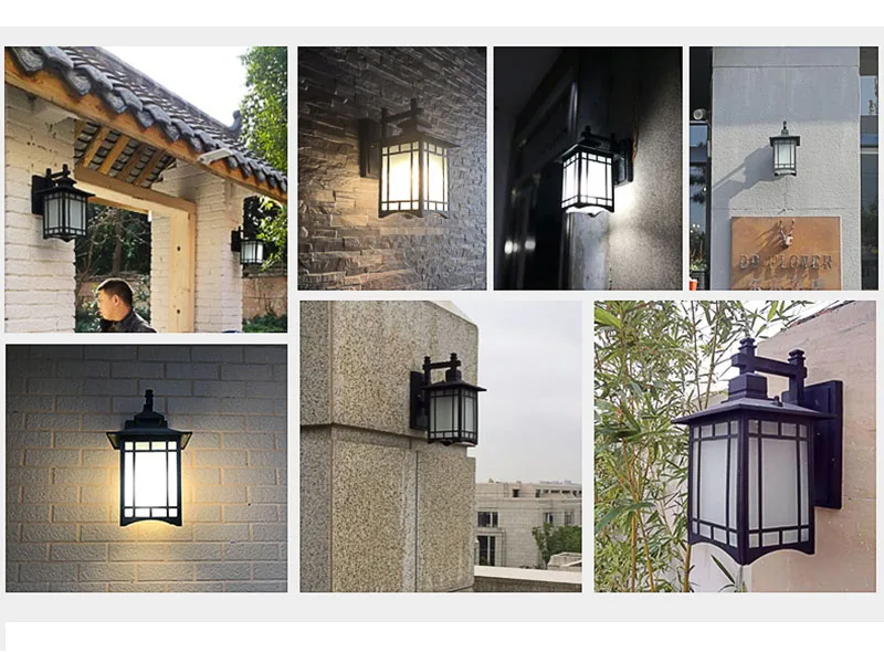 European style antique solar wall lights outdoor waterproof wall lantern villa garden exterior lamp wall mounted indoor lights
