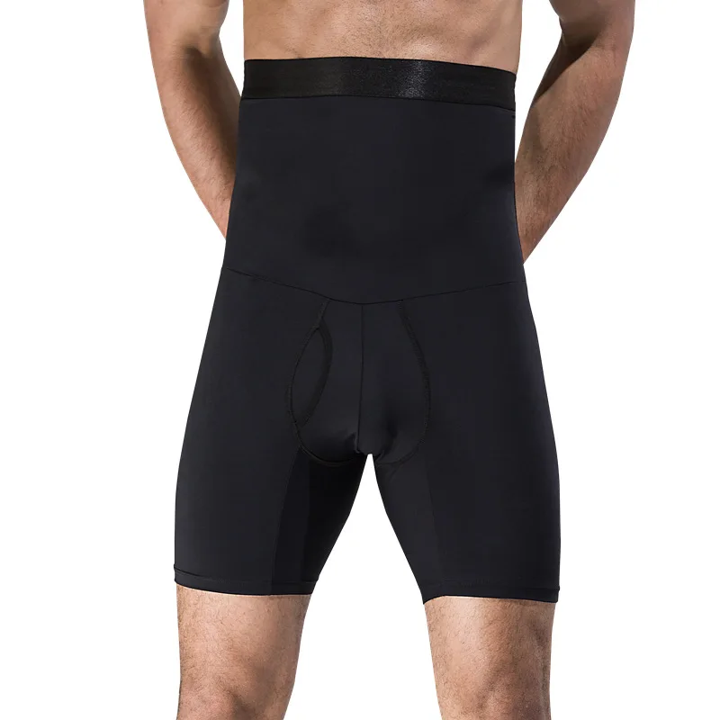

HS126 Breathable Men's Shaping Bottoms Double-Layer Waist and Hip Sculpting High-Waisted Leg Shaper Tummy Control Waist Cincher