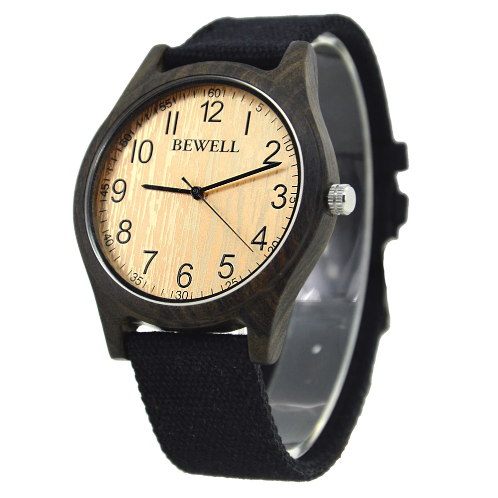 

Zhongshi Wooden Watch Canvas Strap Wood Mens Watch Customize OEM Luxury Watch