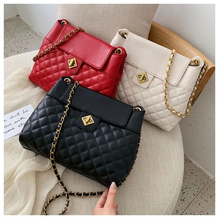 

2020 New Simple Versatile Fashion Large Bags Chain Diagonal Handbags for women