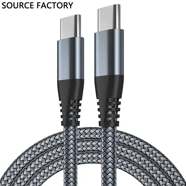 

20v 3a 60w Nylon Braid Data Cable Usb Type-c Universal Cable Low Price Usb C To Type C Fast Charging Cable