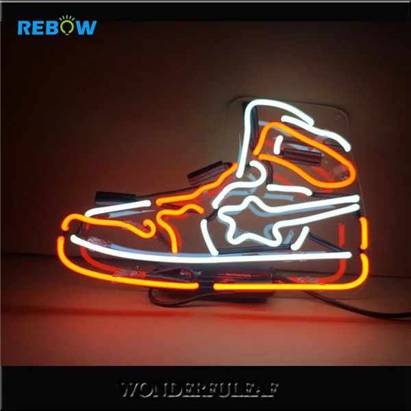 
Rebow Manufacturer Rolling Stones Shoes Led Glass Flex Neon Custom Sign 
