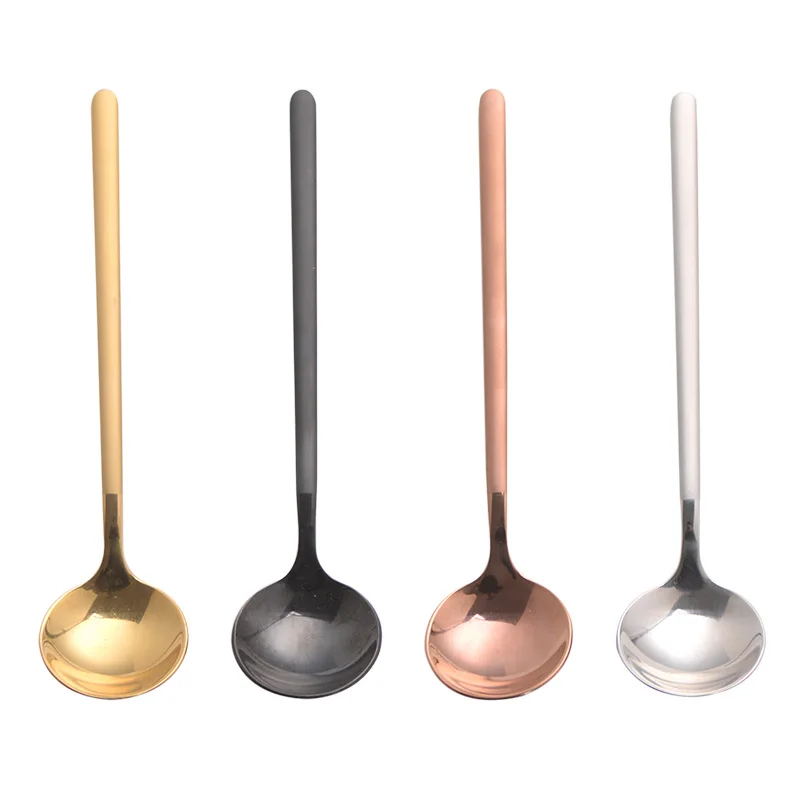 

Small Round Coffee Spoon Stainless Steel 304 Mixing Coffee Tea Milk Spoons, Silver/gold/rose gold/black