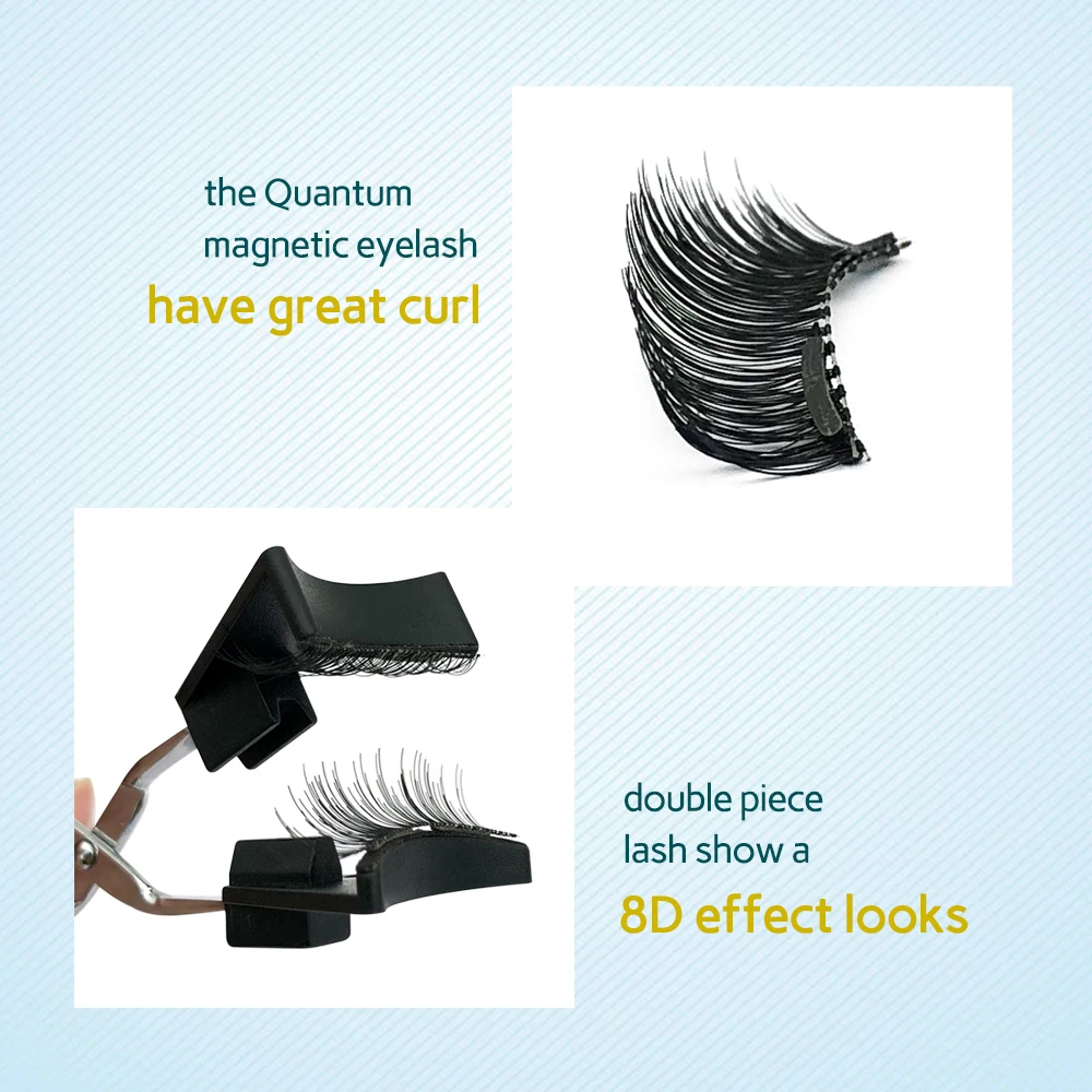 

8D Quantum magnetic eyelashes soft clear plastic band light and comfortable to wear, Muliti-color