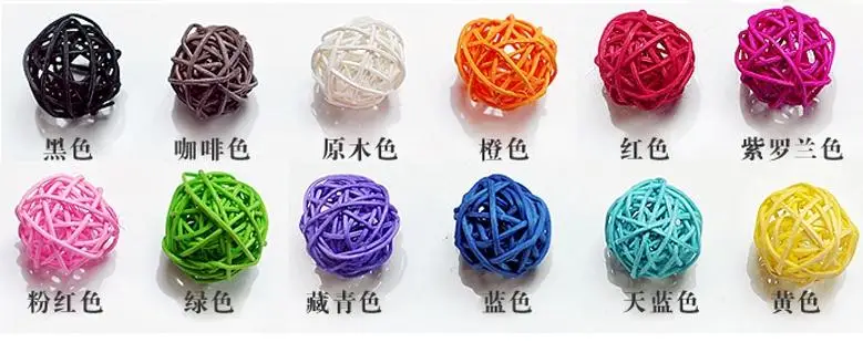 
5cm diameter decorative rattan ball natural and colorful rattan decorations 
