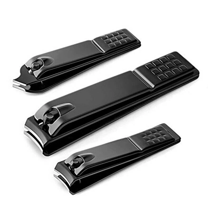 

Fashion Black Stainless Steel Nail Clipper 3 pcs for adult and women