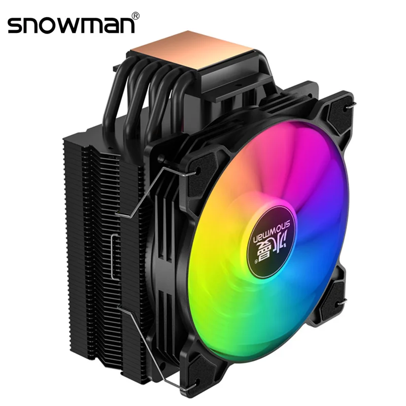 

SNOWMAN 6 Heat Pipes RGB 120mm CPU Cooler 4 Pin PWM computer quiet CPU Cooling Fan Intel LGA 1700 2011 1155 1200 AMD PC Radiator