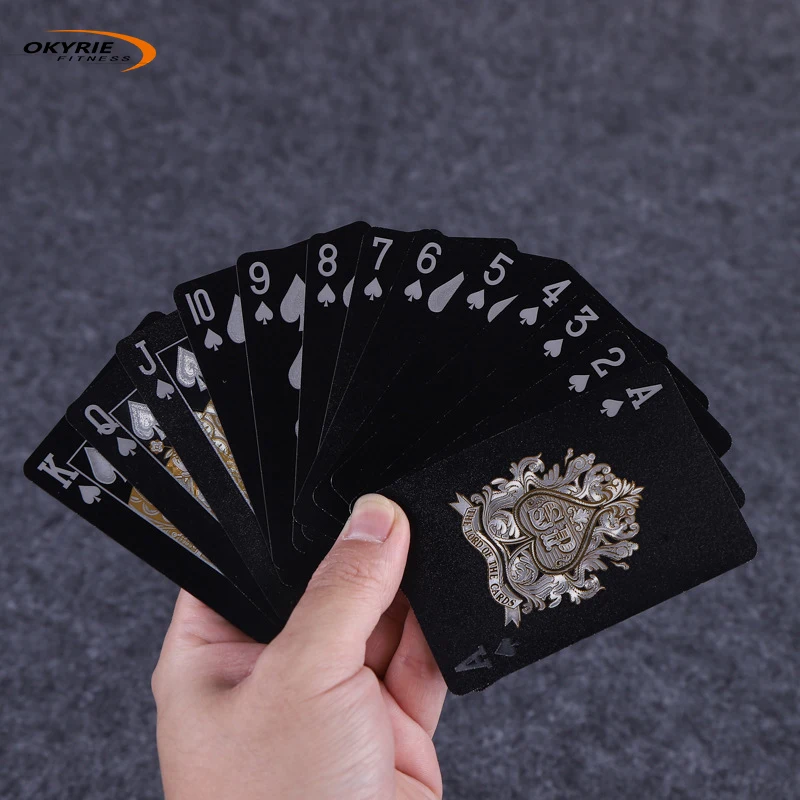 

OkyRie Waterproof Black Playing Cards Promotional Adult Arabic Dubai Play Card Deck Advertising Poker Paper Custom Playing Cards
