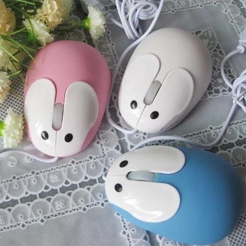 Cartoon Rabbit USB Optical Mouse Comfortable Hand Feel the hare wired Mouse 3D Gaming Lovely Animal Mouse for Desktop PC Laptops