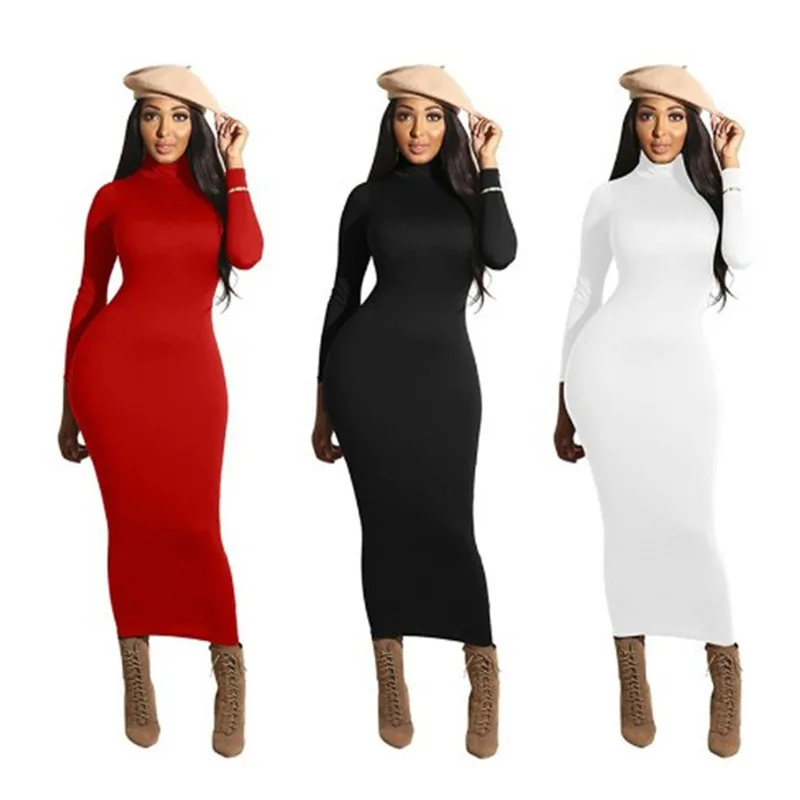 

2021 new style women long sleeve white/black casaul dresses, Brown