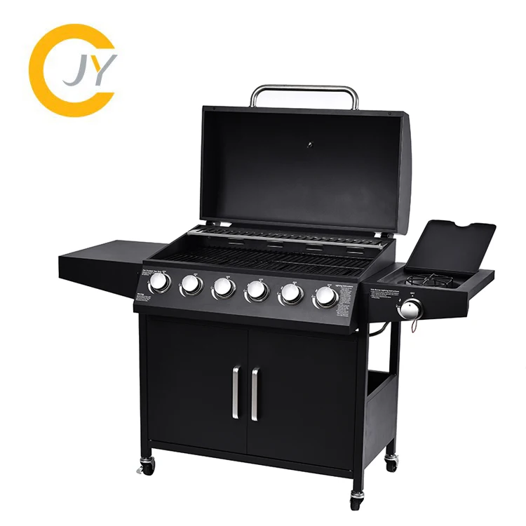 

American family hotel courtyard stainless steel gas grill