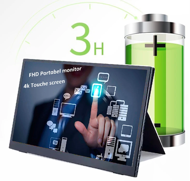 

Full HD IPS lcd 4K 15.6 inch slim laptop computer gaming pc external display Portable Monitor with Type-C USB