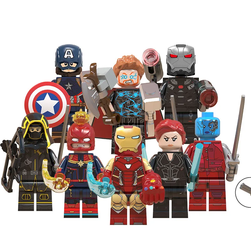 

Free shipping! 8pc-WM6056-Hot Marvl Super heroes Legoly Iron Endgame Mixed Man mini action Figure Blocks toys For kids, Same like picture