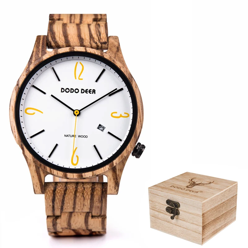 
Minimalist Style Wood Strap Quartz Clock Hours Men Women Nature Wooden Watch  (60764910125)