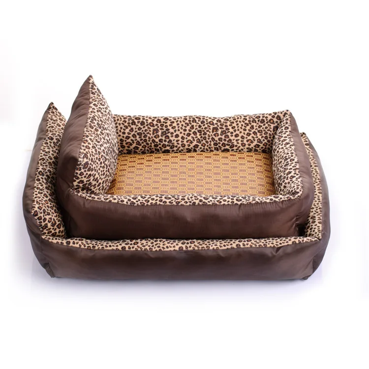 

Designer Luxury Pet Beds Dog Bed Novelty Leopard Pattern Dog Soft Waterproof Sofa Mat Cushion, Brown
