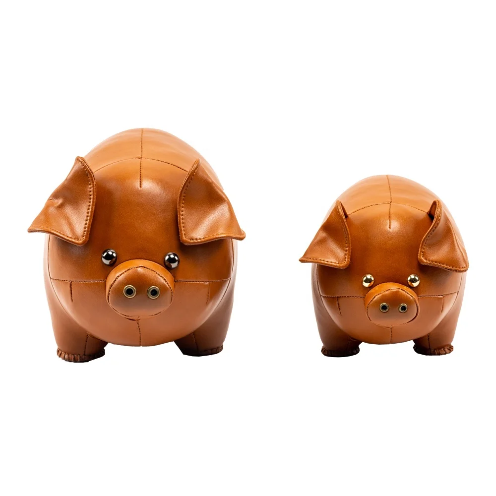 

Cozipop Home accessories handmade leather paperweight pig birthday gift decoration gift