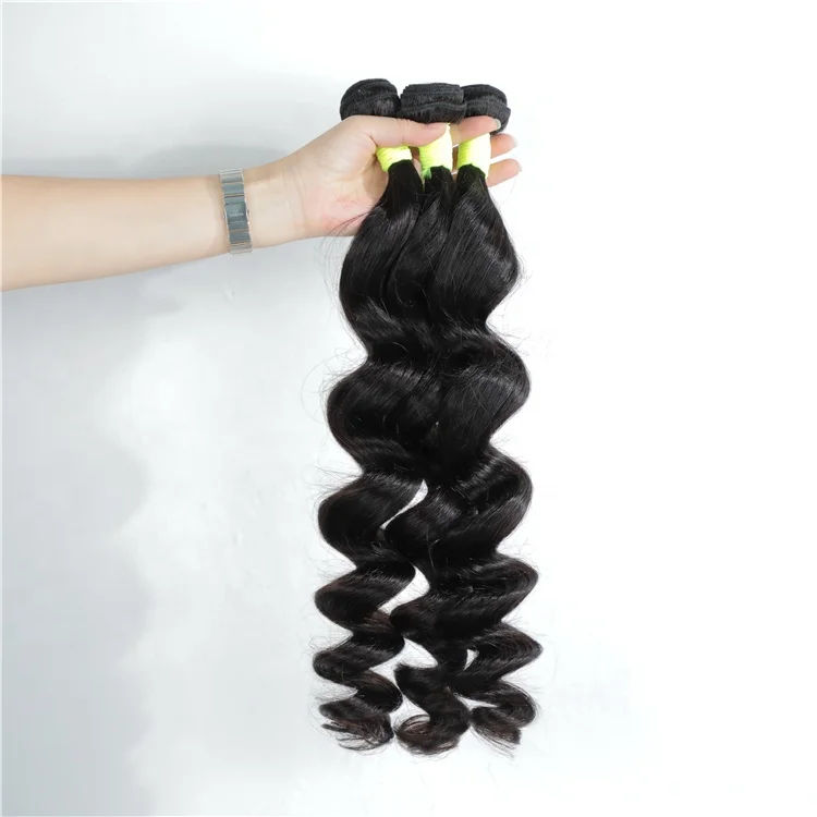 
Hot Beauty 10a Virgin Cuticle Aligned Hair Loose Wave Full End Bouncy Hair Bundles Human Hair Extension 