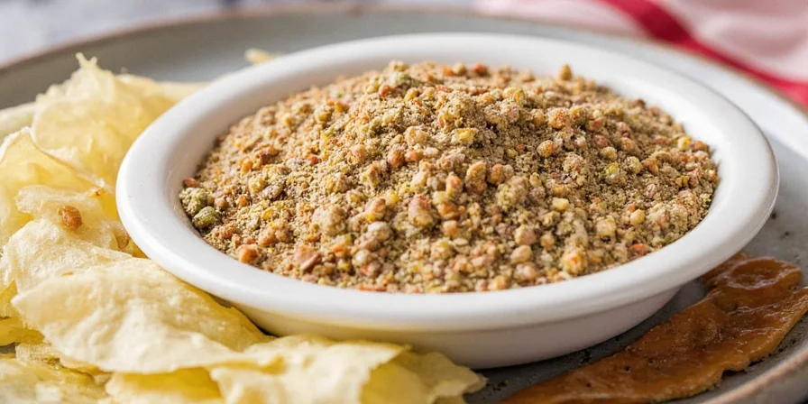 Close-up shot of homemade ranch seasoning mix in a mason jar.