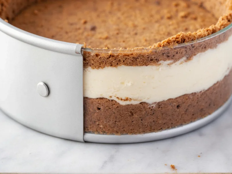 Layering ice cream and cookie crust in cake pan
