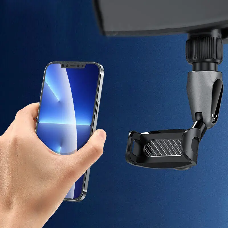 

360 Degree Rotatable and Retractable Car Phone Holder Vehicle Rear View Mirror Phone Holder