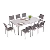 Patio furniture modern metal aluminum extendable outdoor dinner table with chairs