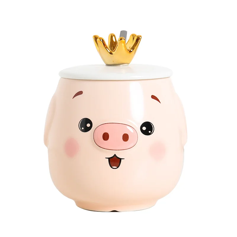 

Cute Crown pig head ceramic cup three-dimensional Ins art internet celebrity water cartoon mug student Cup