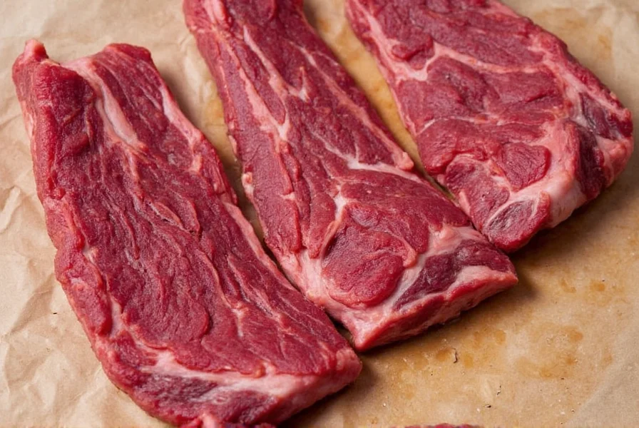 Side-by-side comparison of cooked pork and beef spare ribs