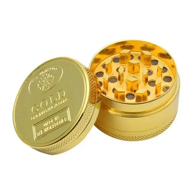 

Wholesale Alloy Herbal Herb Tobacco Grinder Spice Weed Grinders Smoking Pipe Accessories Gold Smoke Cutter