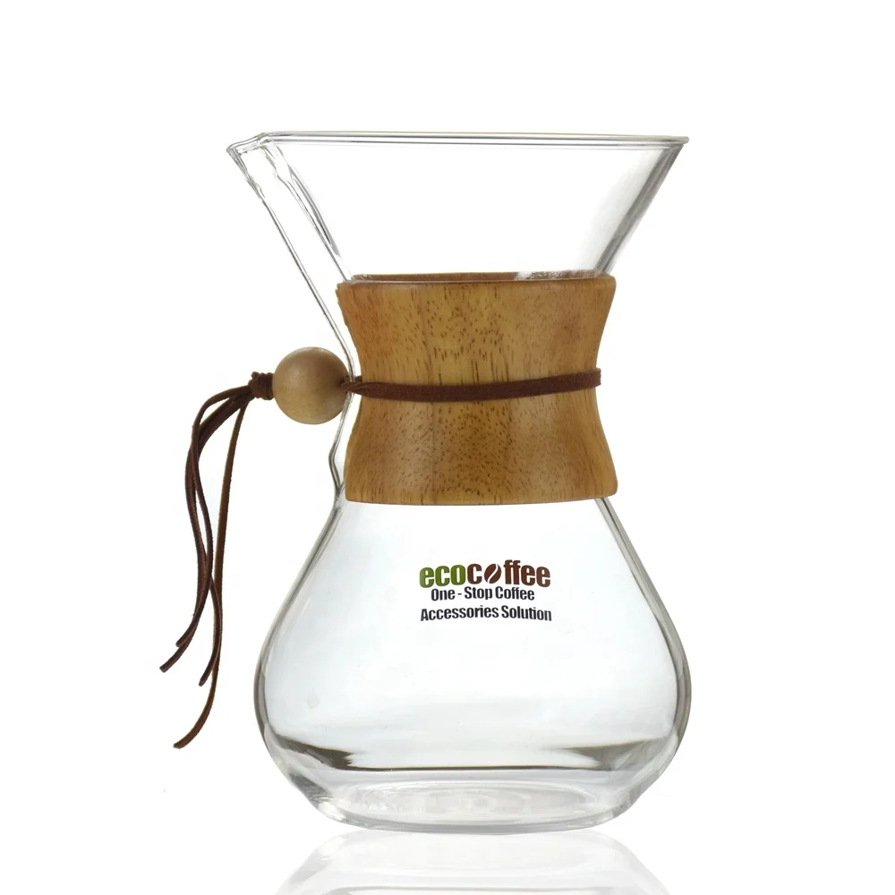 

Do Ecocffee Wooden Collar Glass Pour Over Hand Drip Pot 800ml V60 Coffee Servers Espresso Coffee Maker CH6, Clear transparent