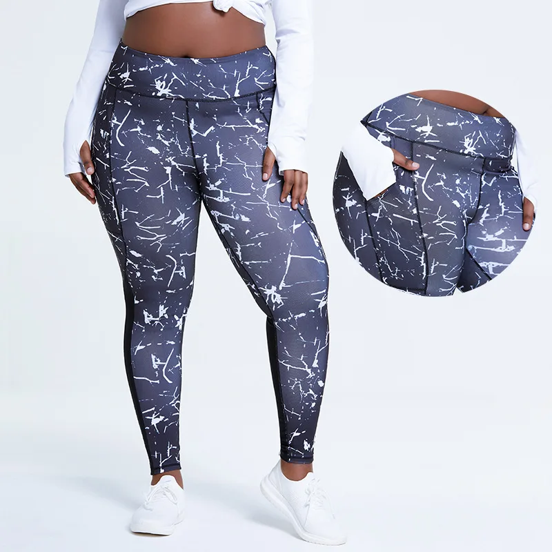 

big and tall digital print yoga leggings for women High Quality Polyester Spandex Women High Waisted Compression Gym Leggings, Customized color