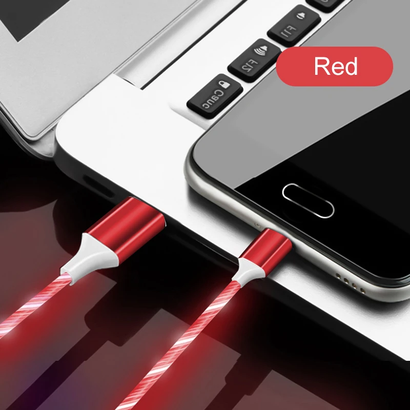 LED Glow Flowing Data USB Cable 8 Pin Charging Cable For iPhone
