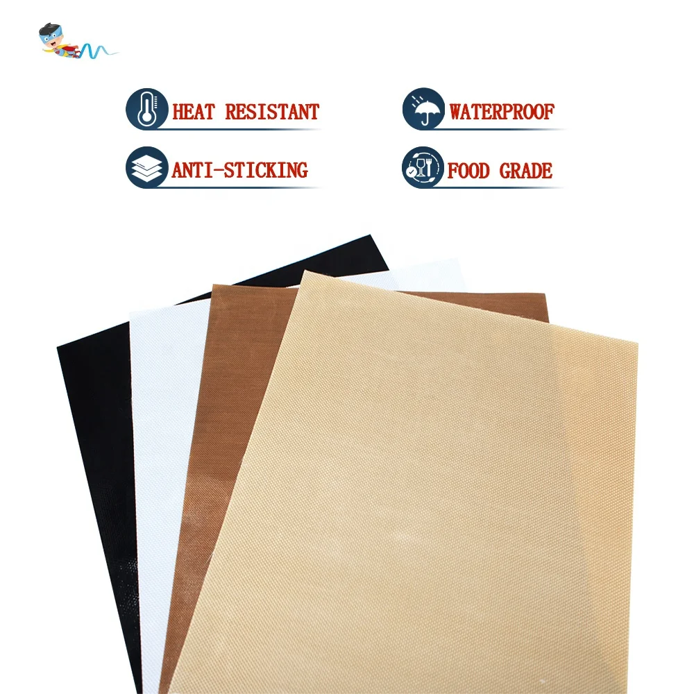 High Temperature Resistant Heat Press Transfer Sublimation Cover Oven Food Sheet Non-sticky PTFE Coated Fiberglass Fabric Cloth