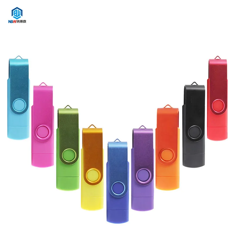 Free Custom Logo Swivel Micro OTG USB Flash Pen Drive 2 in 1 Memory Stick For Mobile Phone PC - ANKUX.COM